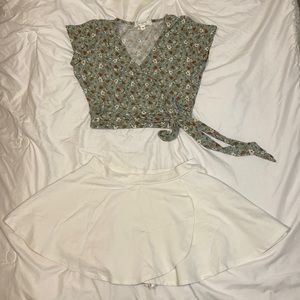 Cute top paired with scort